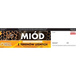 Etiketės medui iš miško plotų su skaitine etikete e1210