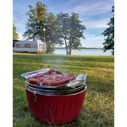 Bedūmių anglių grilis Lotus sodo grilis + krepšys + žnyplės įtrauktos