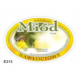 Ovalios etiketės auksarankio medui (100 vnt) - E313 raštas