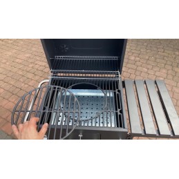 Basic komforto grilio vežimėlis, ketaus grotelės + dangtis