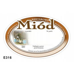 Ovalios medaus etiketės (100 vnt) - e316