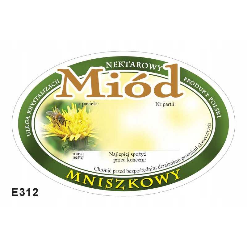 Kiaulpienių medaus etiketės (100 vnt) - e312 raštas