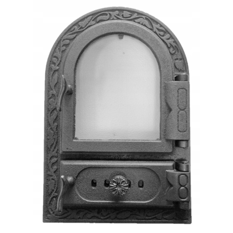 Pusapvalės ketaus durys,