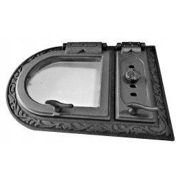 Pusapvalės ketaus durys,