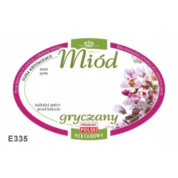 Grikių medaus etiketės (100 vnt) - E335 raštas