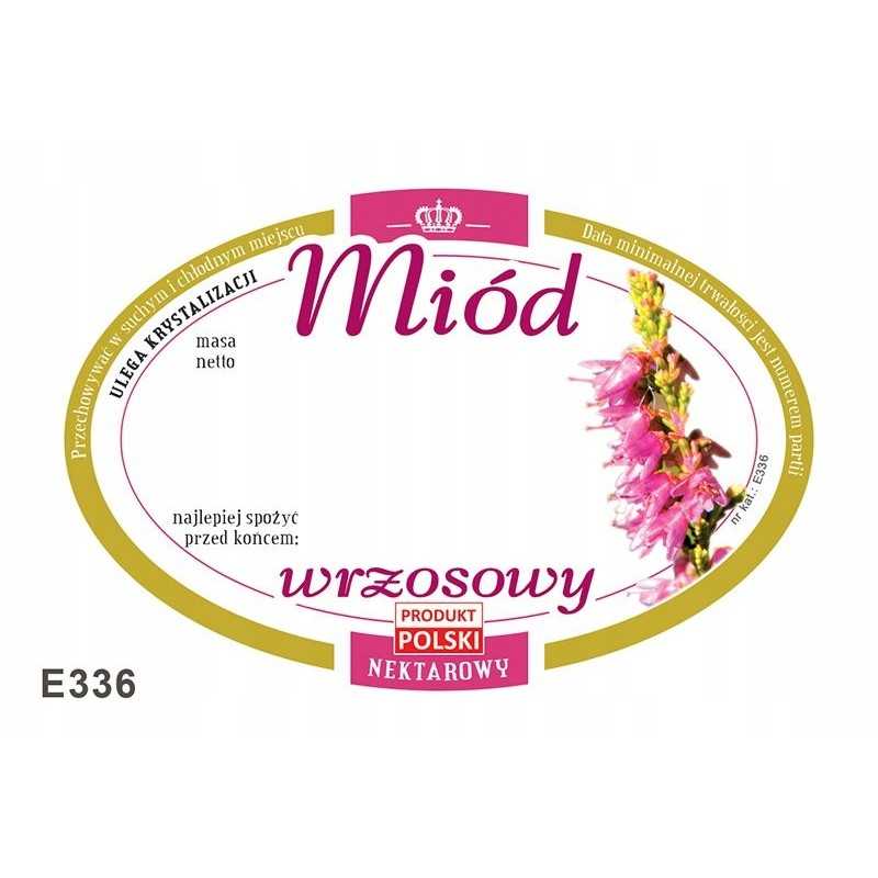 Etiketės viržių medui (100 vnt) - modelis E336