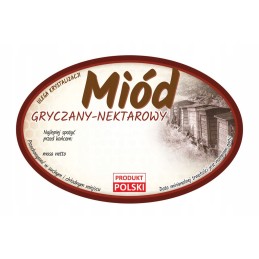 Grikių medaus etiketės (100 vnt) - E365 raštas