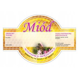 Apvalios etiketės viržių medui (100 vnt) - e265