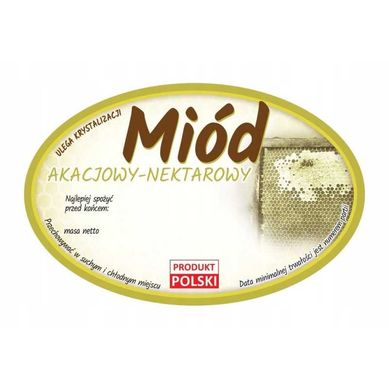 Etiketės akacijų medui (100 vnt) - e363 raštas