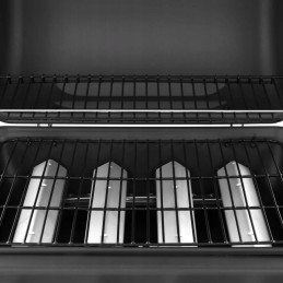 Dujinis grilis su 4 degikliais, juodas