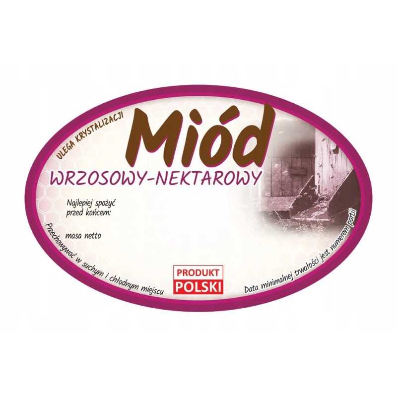 Etiketės viržių medui (100 vnt) - e366 raštas