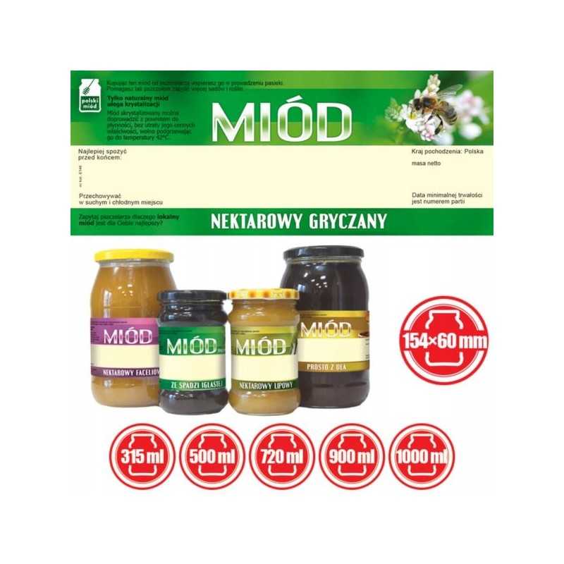 Grikių medaus etiketės (100 vnt) - E146 raštas