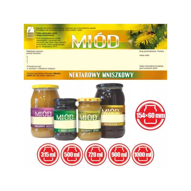 Kiaulpienių medaus etiketės (100 vnt) - modelis E148