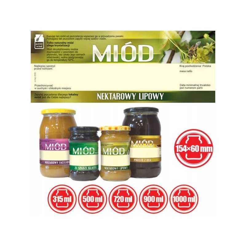 Etiketės liepų medui (100 vnt) - E153 raštas