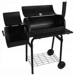 ⭐Dviejų funkcijų sodo grilis su rūkykla + ratukais⭐