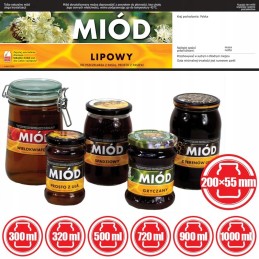 Etiketės liepžiedžių medui su skaitine etikete - e1206