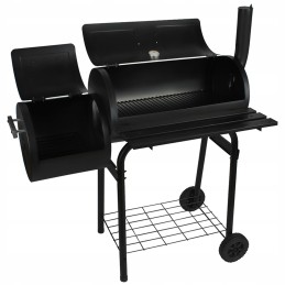 ⭐Dviejų funkcijų sodo grilis su rūkykla + ratukais⭐