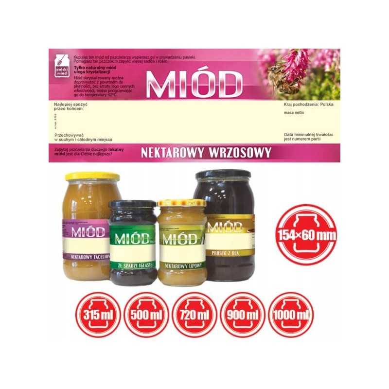 Etiketės viržių medui (100 vnt) - modelis E155