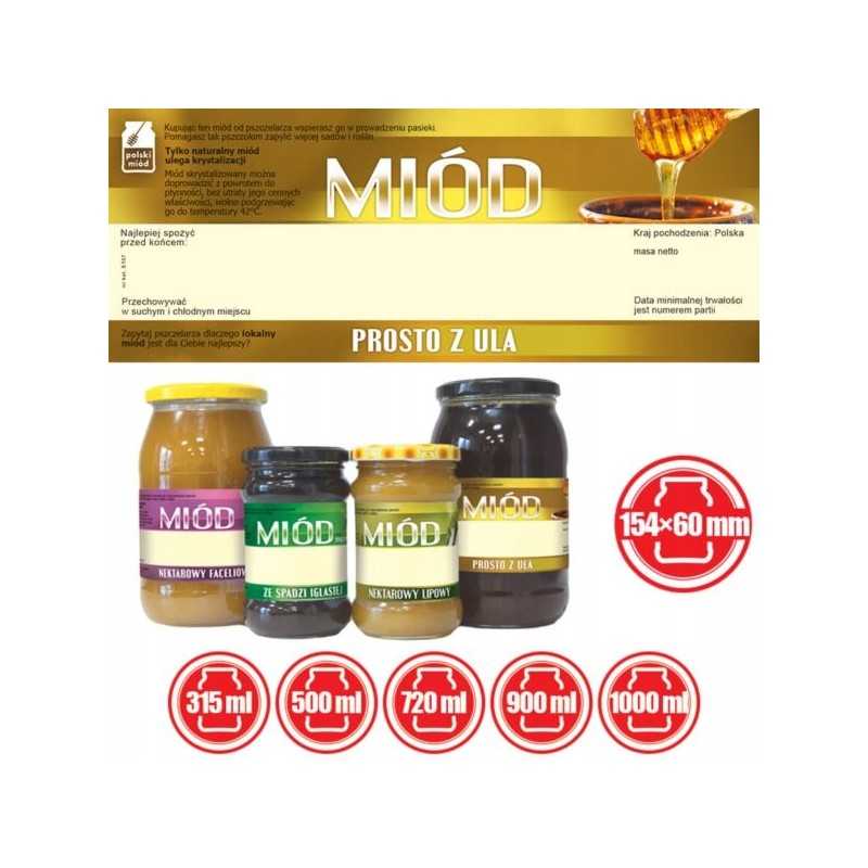 Medaus etiketės tiesiai iš avilio (100 vnt) - modelis E157