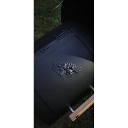 ⭐Dviejų funkcijų sodo grilis su rūkykla + ratukais⭐