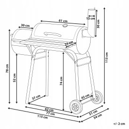 Grilis su anglimis su juoda katla rūkykla