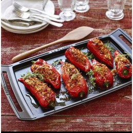 Ketaus keptuvė su dviem rankenomis, stačiakampio formos, 48 x 25 cm