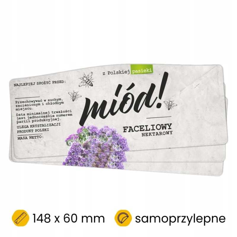 Etiketės facelijų medui, 100 vnt.