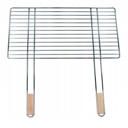 Grilio grotelės su medinėmis rankenomis