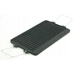 Dvipusė ketaus plokštė 40x25 cm, grilio grotelės, židinys, grilio keptuvė