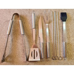 BBQ stalo įrankių priedų rinkinys iš 9 dalių