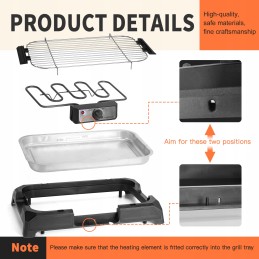 Elektrinis grilis balkonui, terasai, sodui, galia 2000 vatų