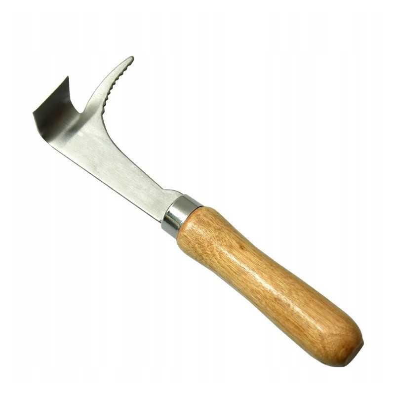 Nerūdijančio plieno kaltas su barstytuvu, medine rankena