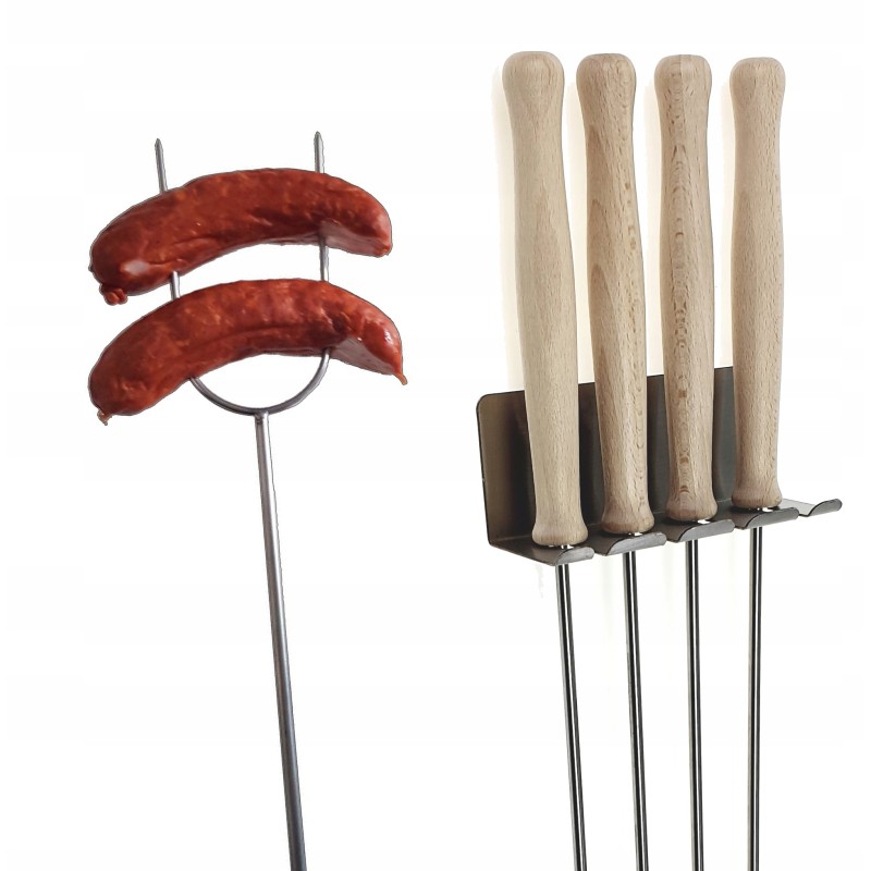 Wp šakės ugnies lazdos 4 vnt, nerūdijančio plieno rankena 100