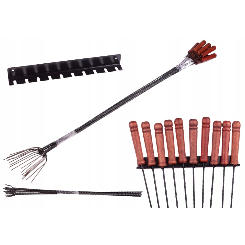 Šakučių pagaliukai šašlykinei, antgaliai iš nerūdijančio plieno