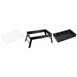 Turistinis grilis su anglimis, nešiojamas lagaminas, grotelės