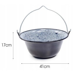 Emaliuotas puodas guliašui, 13 litrų, pakabinamas, vengriškas grilis