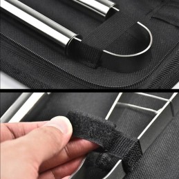 Kepsninės reikmenys, didelių stalo įrankių rinkinys, 9 dalių indai praktiškame lagamine. nerūdijančio plieno rinkinys naudingas 