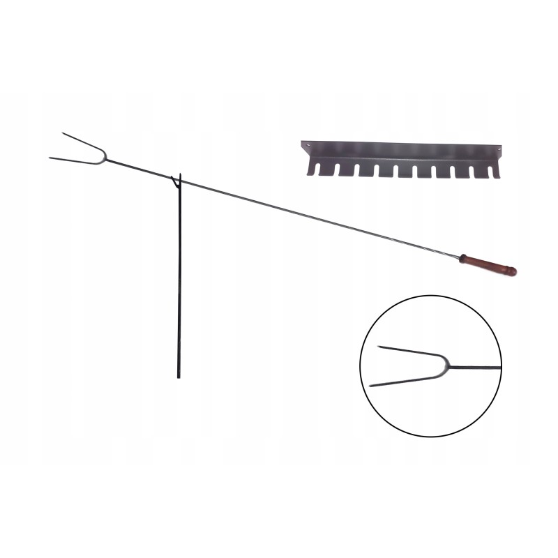 Šakių atramų komplektas, židinio kabykla - 10 vnt