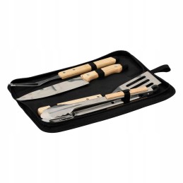 Grilio žnyplių ir mentelės rinkinys dėkle, 4 vnt