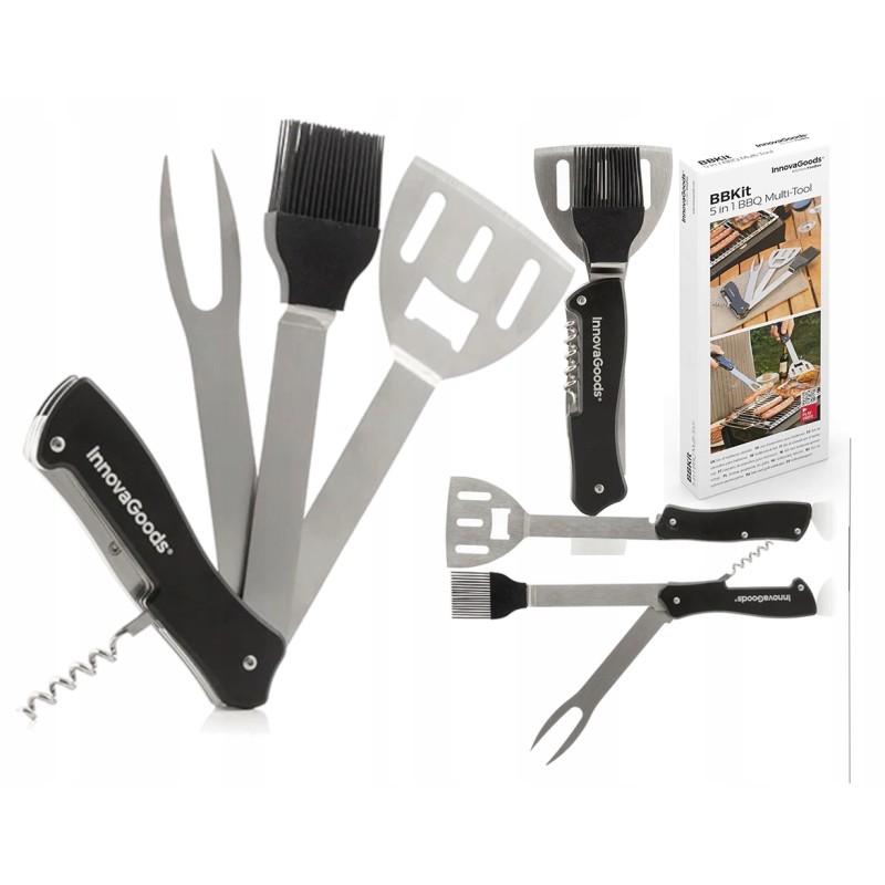 Kompaktiškas 5 viename innovagoods kepsninės priedų rinkinys