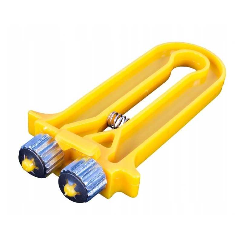 Tvirtas geltonos spalvos plastikinis vielos įtempiklis