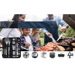 Kepsninės komplektas, grilio reikmenys, dėklas, 25 vnt
