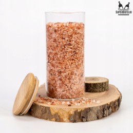 Stiklinis indelis/talpykla 720 ml su mediniu bambukiniu dangteliu ir sandarikliu