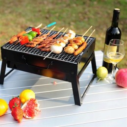 Turistinis grilis sulankstomas nešiojamas lagaminas stovyklavimo anglis 4 bbq kilimėliai