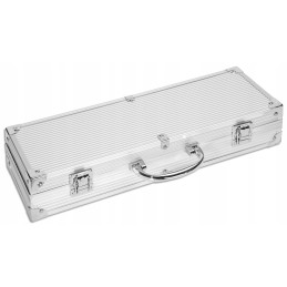 5 grilio priedų rinkinys + lagaminas, mentelė ir žnyplės