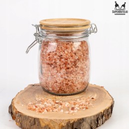 Stiklinis indelis / talpa 700 ml su mediniu bambukiniu dangteliu + mechaniniu uždarymu + sandarikliu