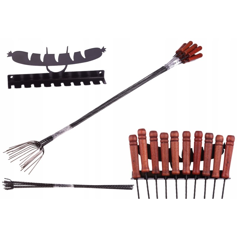 Šakučių pagaliukai šašlykinei, antgaliai iš nerūdijančio plieno