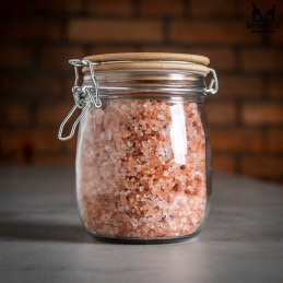 Stiklinis indelis / talpa 700 ml su mediniu bambukiniu dangteliu + mechaniniu uždarymu + sandarikliu