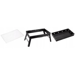 Turistinis grilis su anglimis, nešiojamas lagaminas, grotelės