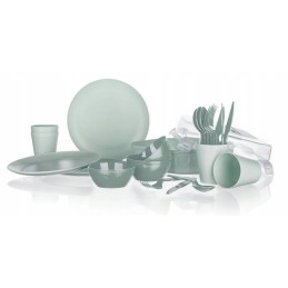 ✅ Kelioninis stovyklavimo rinkinys, 26 elementai, mėtų spalvos